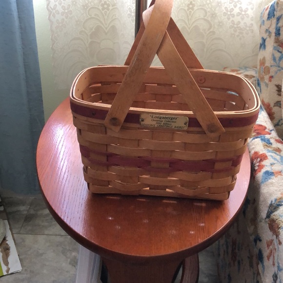 LONGABERGER  DOUBLE SWING CHRISTMAS EDITION 1992 HANDLED  BASKET SIGNED JAH - Picture 11 of 11